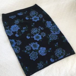 Ann Taylor Knit Floral Pencil Skirt SZ M